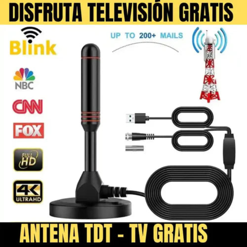 Antena Digital HDTV 4K - (Compatible con Todos los Televisores)